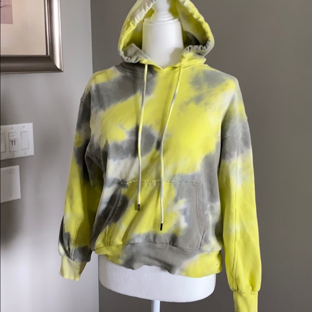 Wild Fable Tie-Dye Hoodie - Yellow and Gray